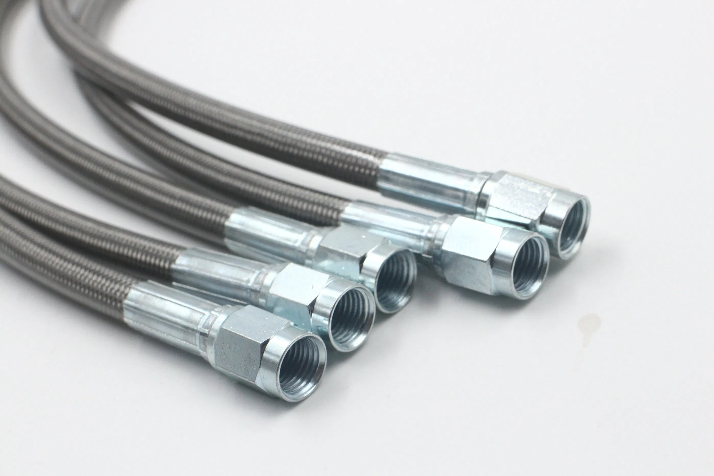 an -3 to Female Straight 3/8-24 Thread Adapter Both End Fittings Brake System Stainless Steel Braided PTFE Universal Hydraulic Brake Clutch Oil Hose Tube Line