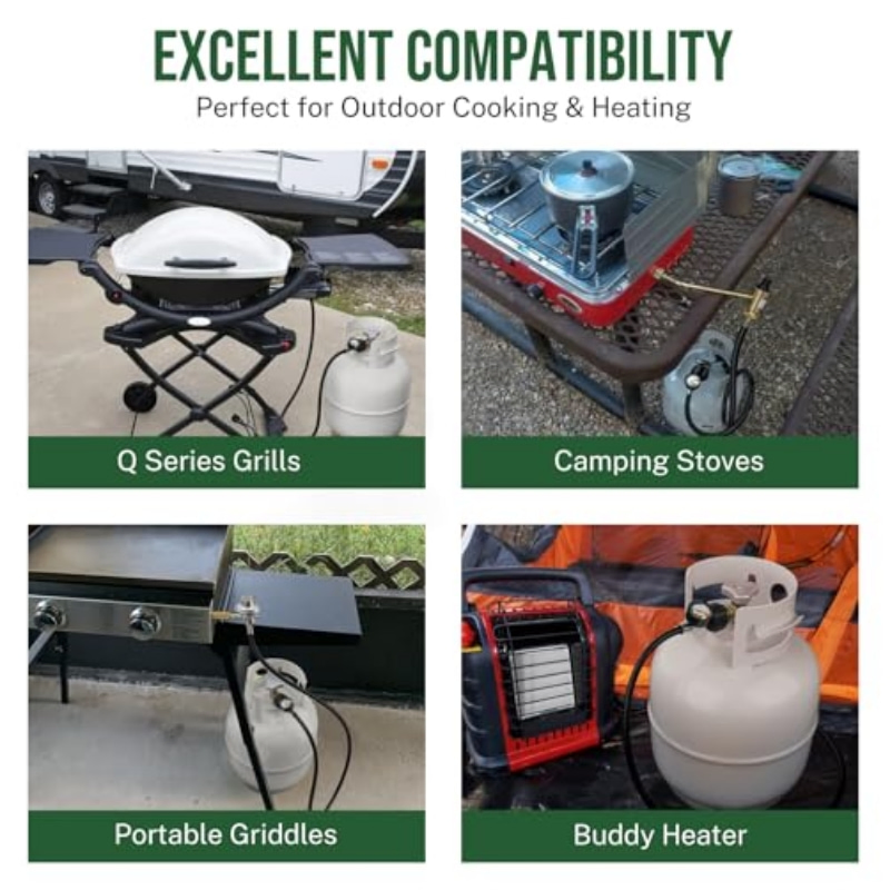 Propane Adapter Hose with Gauge Compatible with Coleman Stove, Buddy Heater