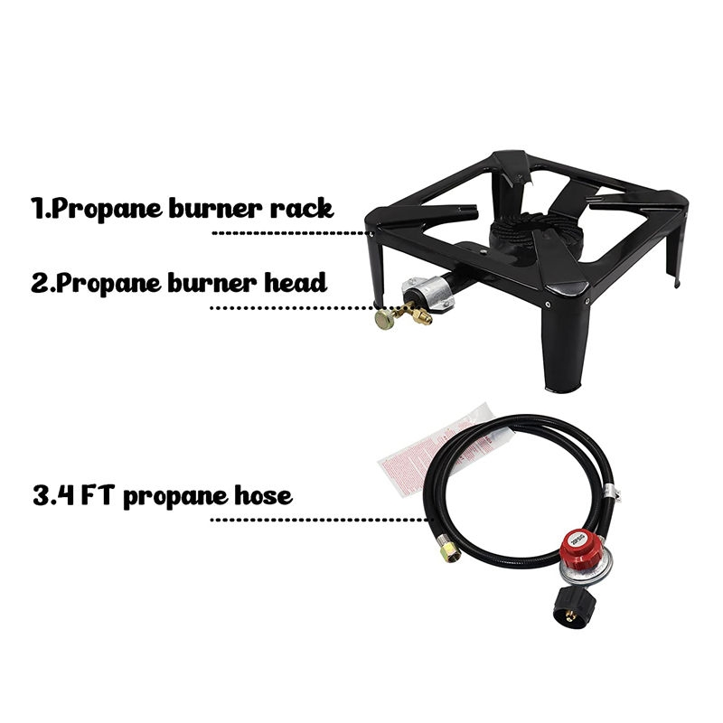 Portable Outdoor Cooker Gas Stove for Camping Small Gas Cookers with 20psi Regulator and Gas Hose