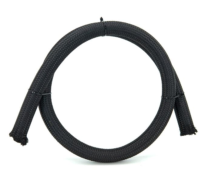 Black Nylon Braided Hydraulic Oil Cooler Engine Fuel Rubber Brake Hose with Aluminum Fittings for Car and Motorcycle
