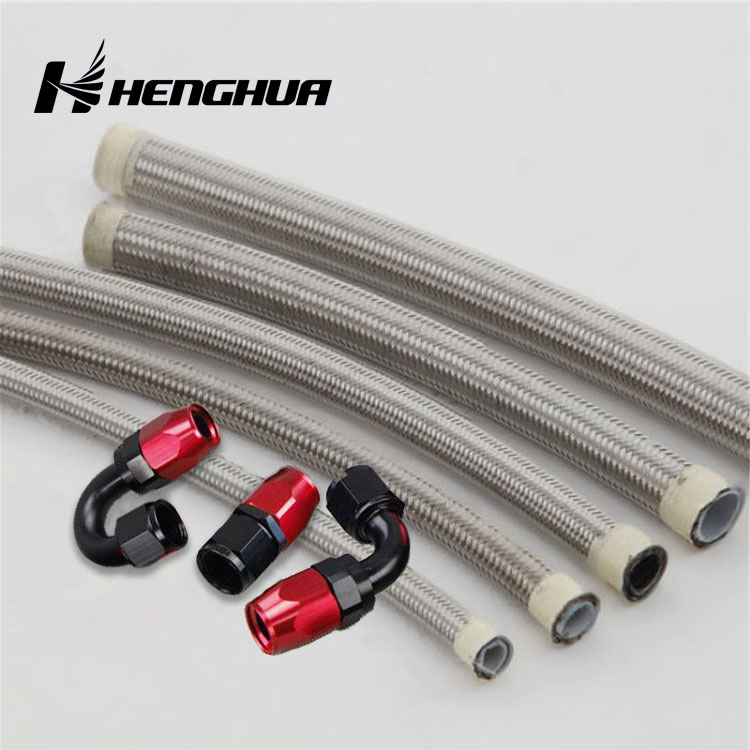 SAE 100r14 5/16 Inch 8mm An6 an -6 Stainless Steel Braided PTFE Braided Fuel Oil Cooler Hose Lines for Racing Engines