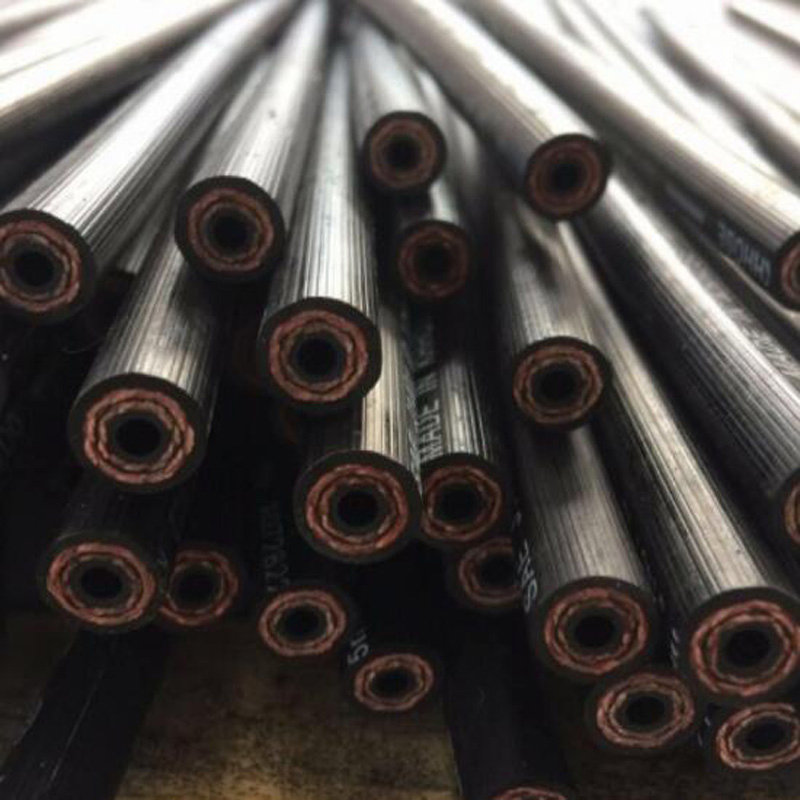 Flexible SAE J1532 An6 An8 An10 An12 Black Nylon Braided Hydraulic Oil Cooler Engine Fuel Rubber Brake Hose with Aluminum Fittings for Car and Motorcycle