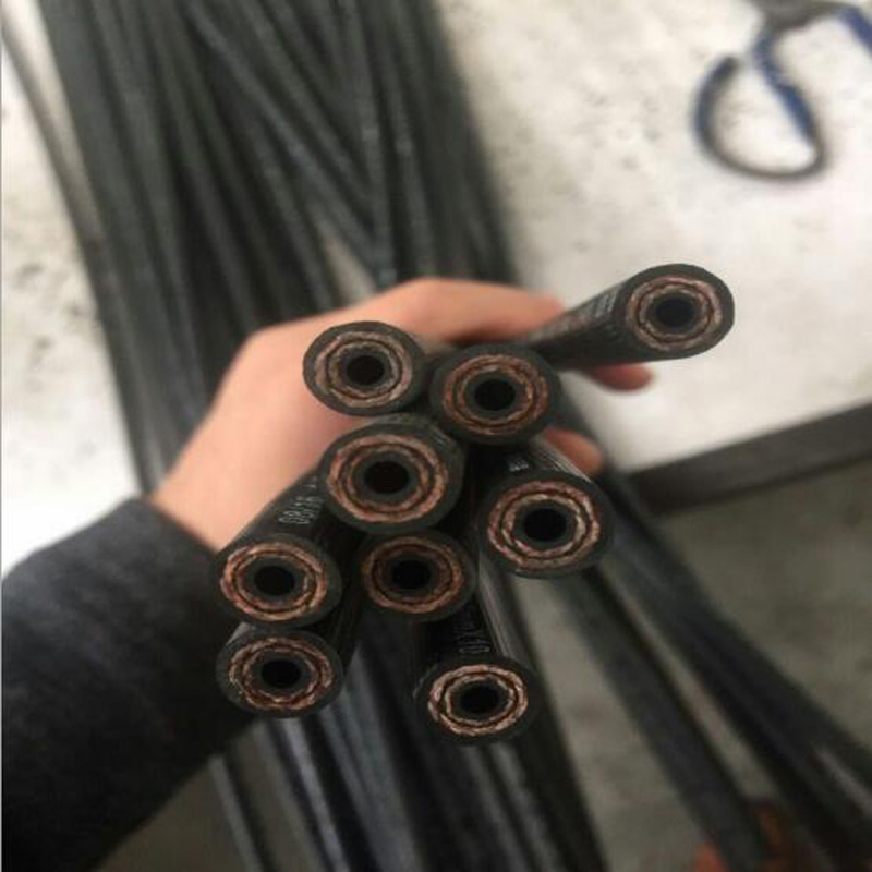 Flexible SAE J1532 An6 An8 An10 An12 Black Nylon Braided Hydraulic Oil Cooler Engine Fuel Rubber Brake Hose with Aluminum Fittings for Car and Motorcycle