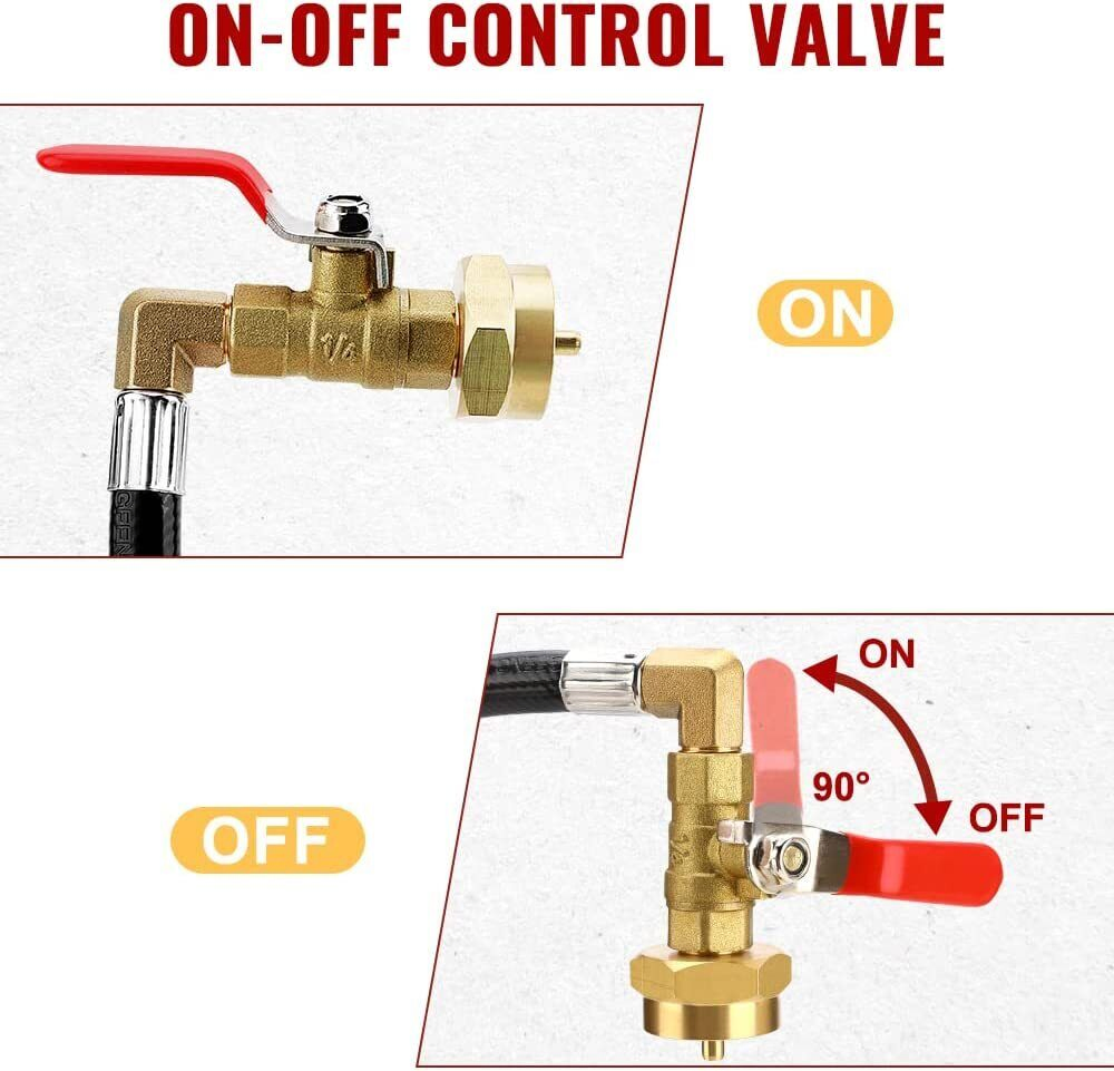 Refill Adapter Propane Tank Extension PVC Hose
