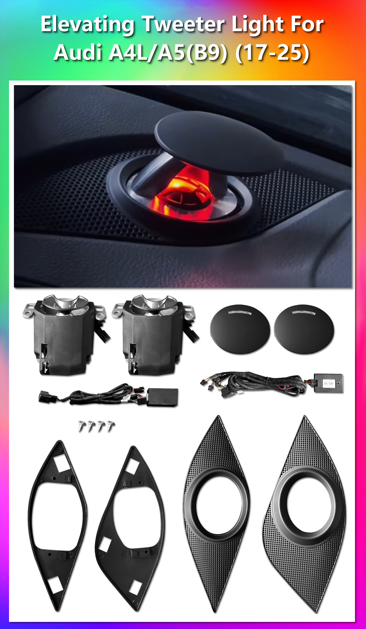 Applications Interior Ambient Light Tweeter Speaker Decoration for Audi 1