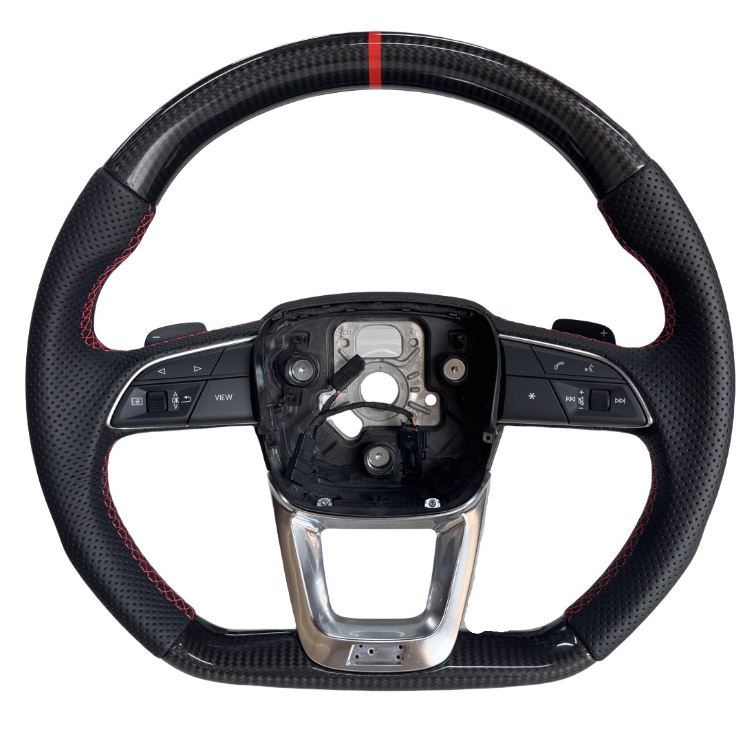Perforated Leather Sports 3-Spoke 40mm Grip Customized Steering Wheel for Audi