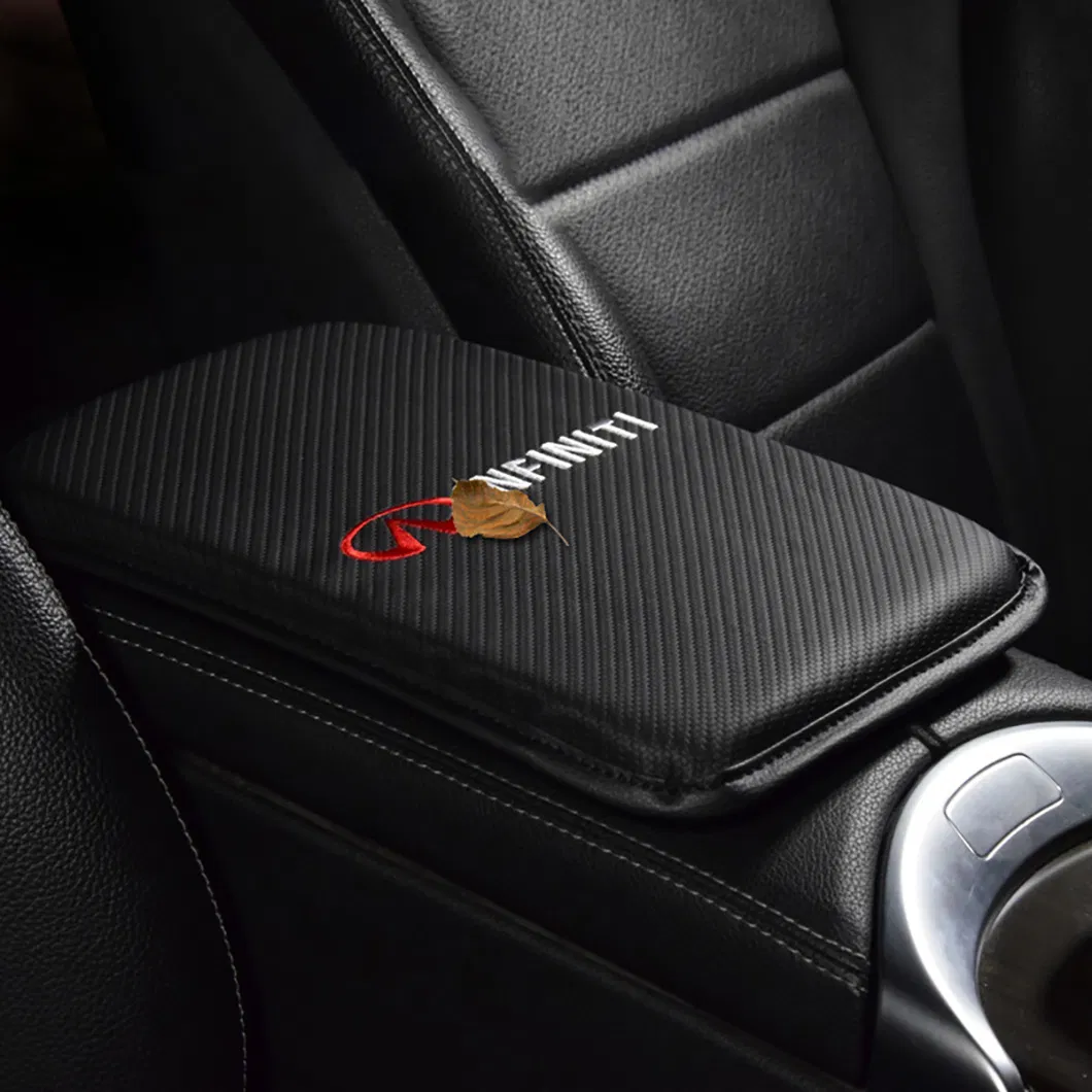 Car Center Console Pad, Universal Waterproof Car Armrest Seat Box Cover, Car Interior Accessories, Carbon Fiber Auto Armrest Cover Protector for Most Vehicle