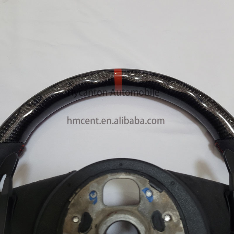 Car Interior Accessories Carbon Fiber with Start Button Steering Wheel Fit for Audi R8 Car Steering Wheel