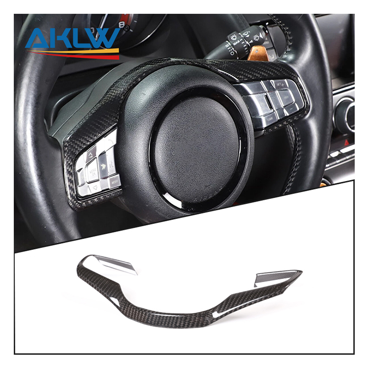 Real Carbon Fiber Center Console Steering Wheel Outline Decorative Frame for Jaguar F-TYPE 2013-2023 Car Interior Accessories