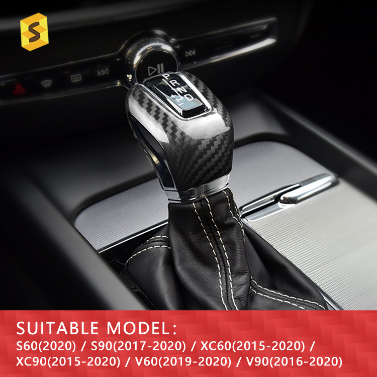 ES N-WEW-128 Car Interior Accessories Real Carbon Fiber Shift Knob for Volvo S60 S90 XC60 XC90 V60 V90