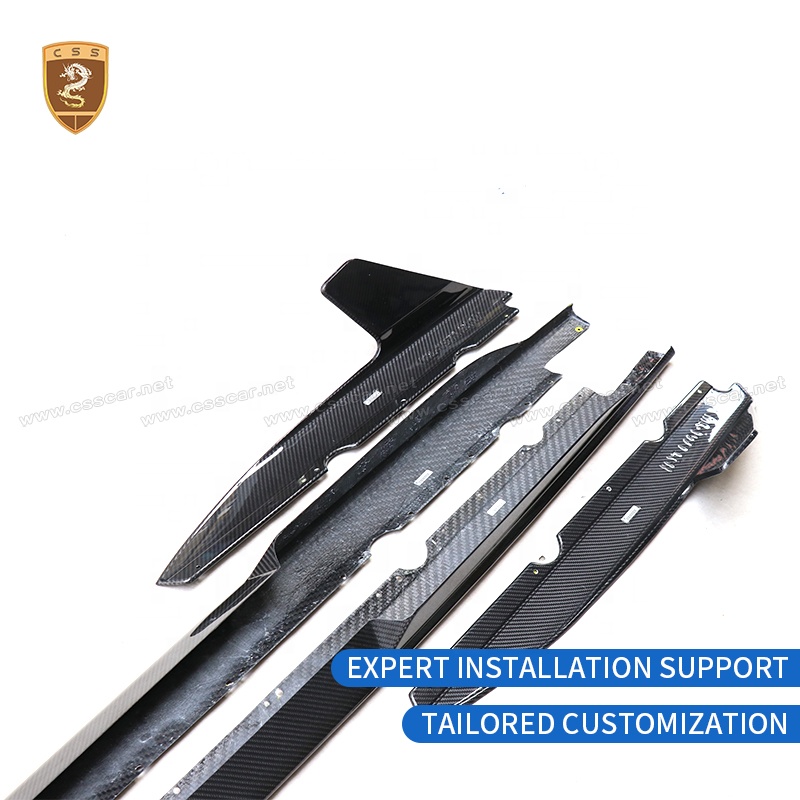 Dry Carbon Fiber Side Skirts Capris Style for Audi R8 2022 2023 2024 Side Skirt Extension