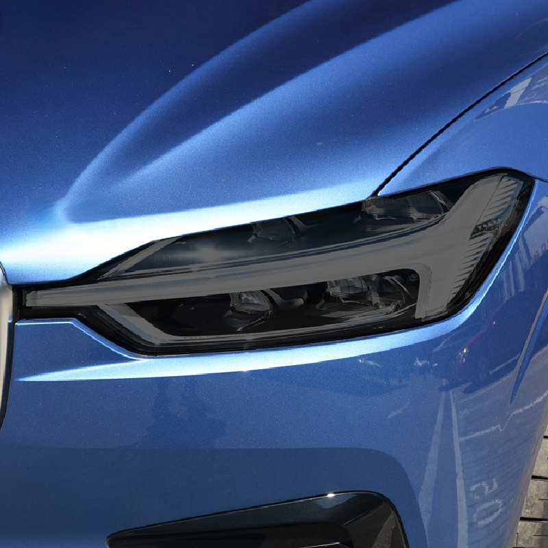 2Pcs Car Headlight Protective Tint Film Smoke Black TPU Front Light Sticker for Volvo S60 S90 V60 V90 XC60 XC90 Accessories