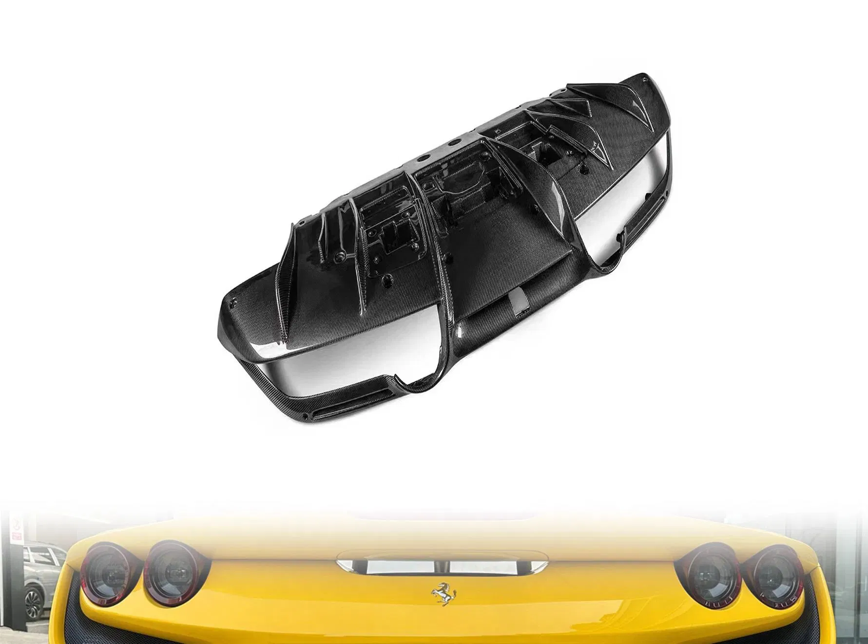 for Ferrari F8 OEM Style Car Accessories Dry Carbon Fiber Rear Bumper Spoiler Car Parts Ferrari F8 Rear Lip Bumper