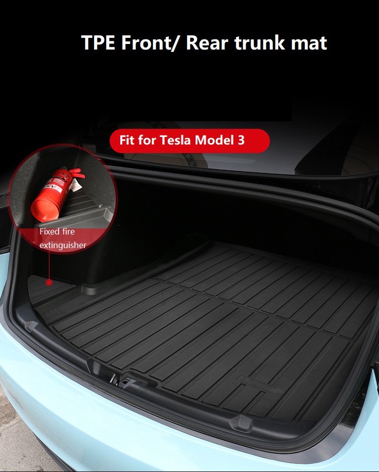 Factory Direct Auto Interior Accessories Eco-Friendly 3D TPE Anti-Skidding Easy Clean Full Set Car Rear Trunk Mats for Tesla
