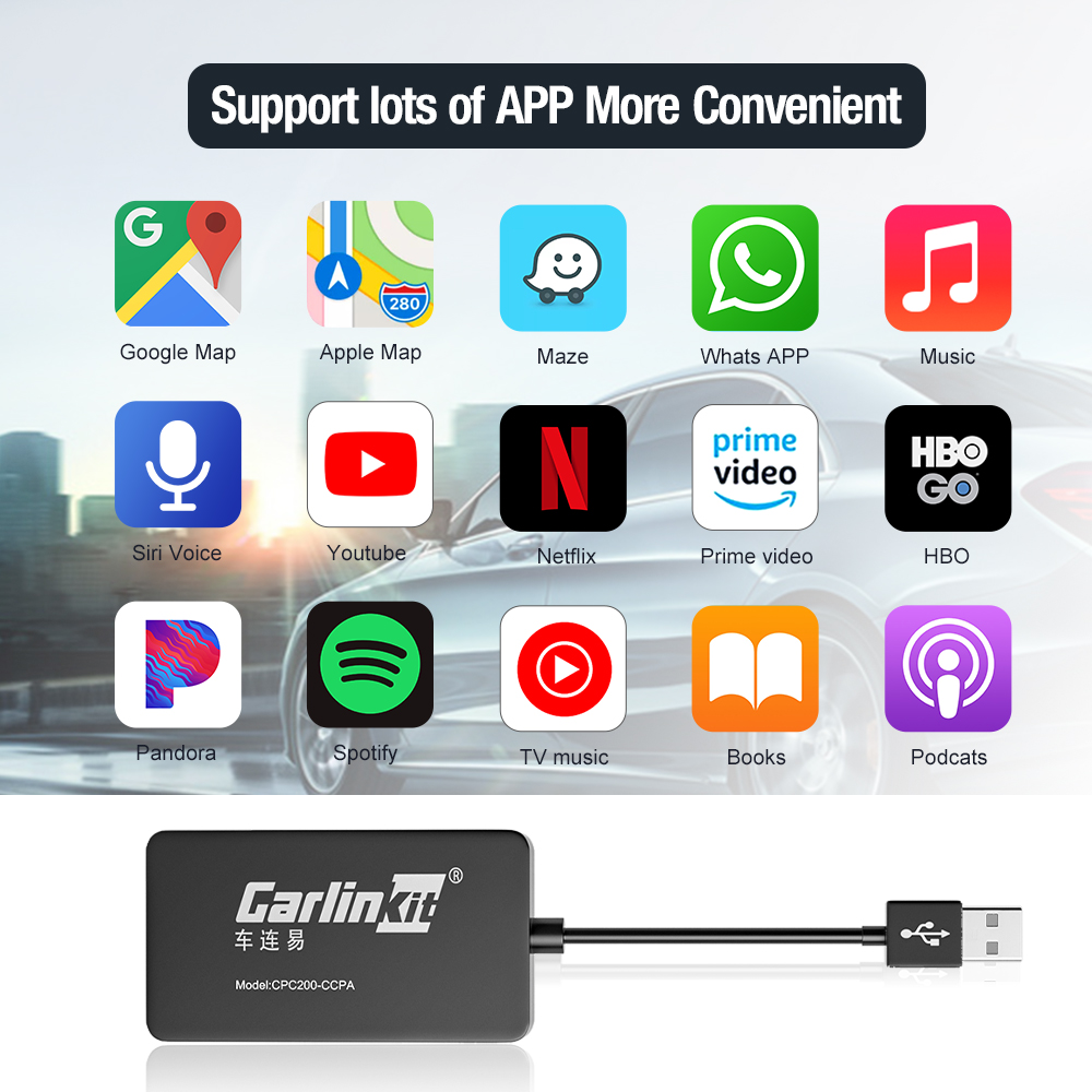 Carlinkit CPC200-CCPA Multimedia Play In The Car Wireless CarPlay Adapter For Android Auto Dongle