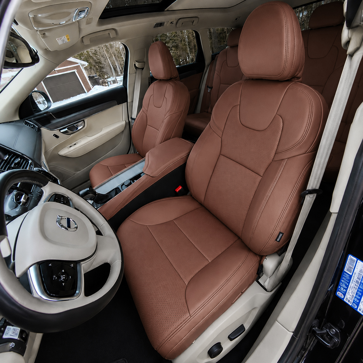Custom Fit for 2002-2026 Volvo XC90 7 Seats Car Seat Covers Premium Leather Full Coverage Top Over Tightly Fit Car Accessories