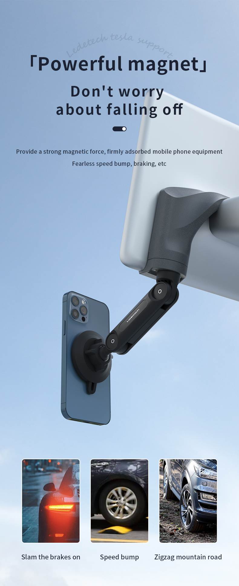 Tesla dashboard phone mount detail 9