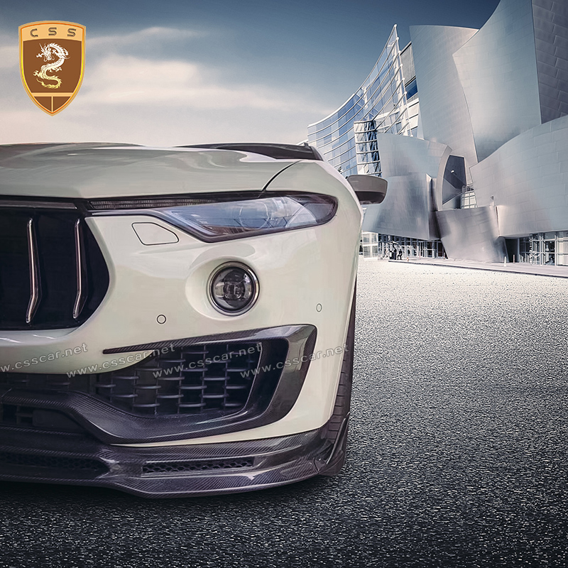 Body Part Mansory Style Carbon Fiber Front Lip for Maserati Levante Car Accessories