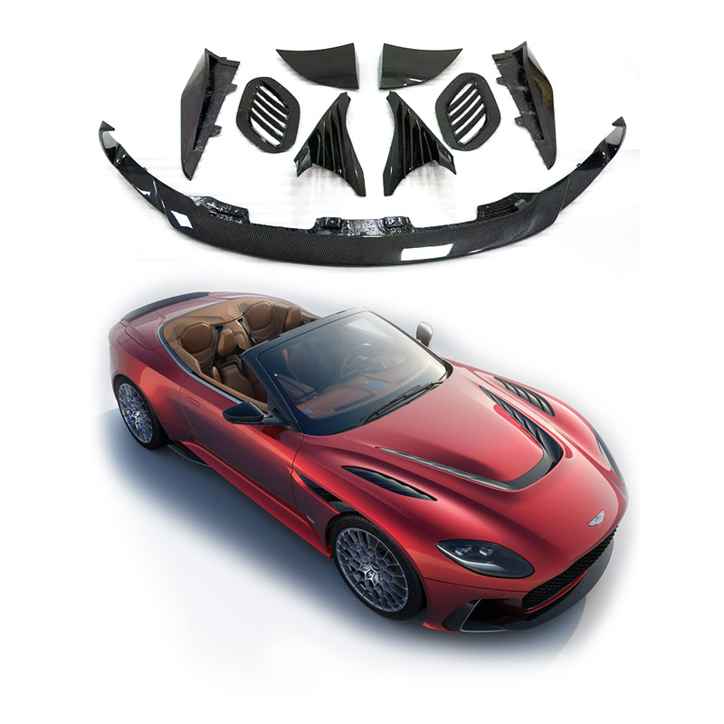 FOR Aston Martin DBS dry Carbon Fiber Body Kit front hood bonnet 770 Style Front Lip side skirt Diffuser Spoiler