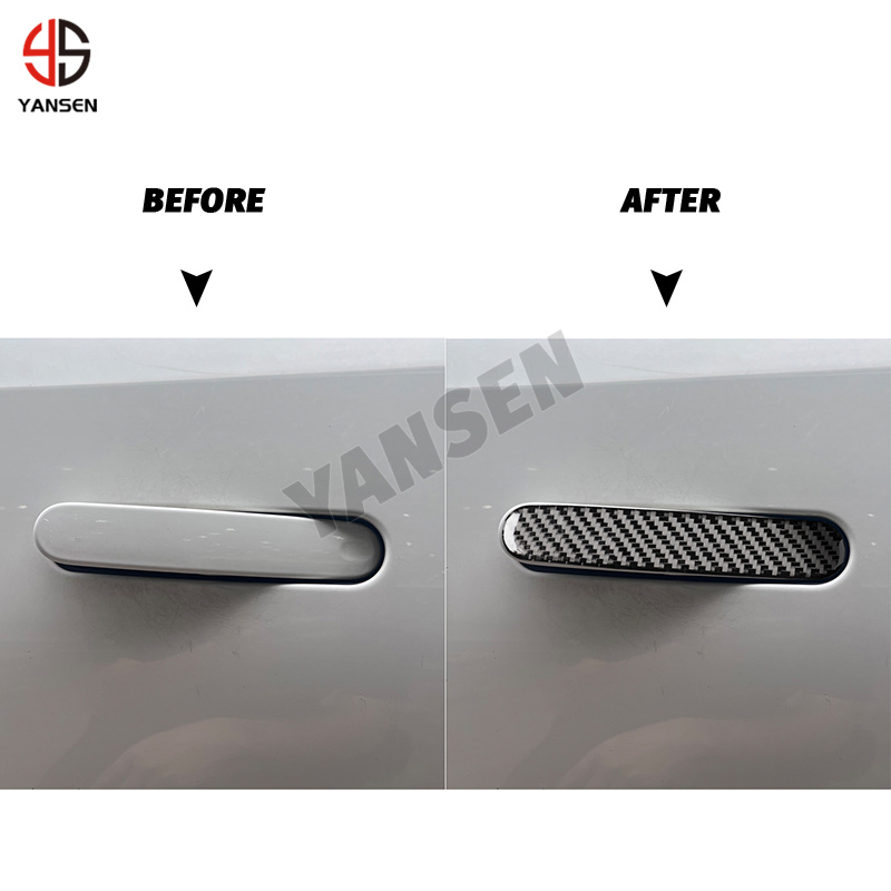 Carbon Fiber Exterior Door Handle Trim Stickers for Jaguar F-TYPE 2013-2022 Auto Interior Accessories