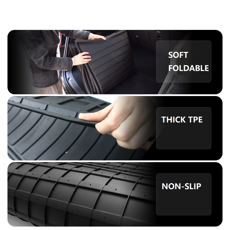 Factory Direct Auto Interior Accessories Eco-Friendly 3D TPE Anti-Skidding Easy Clean Full Set Car Rear Trunk Mats for Tesla
