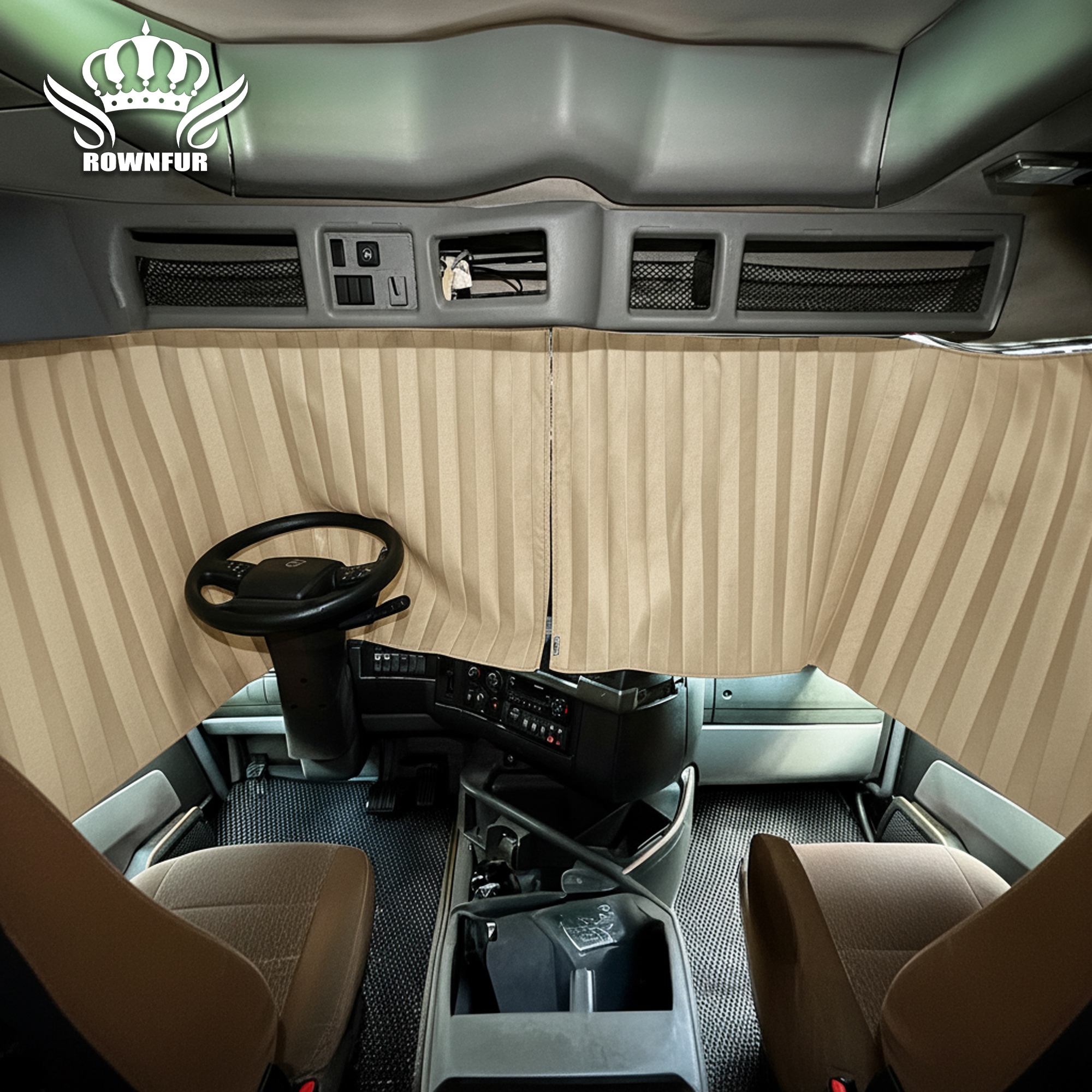 Rownfur Premium Quality Truck Accessories Custom Color 240CM X 90CM Window Curtain VOLVO/MERCEDES/DAF/SCANIA Light Blocking