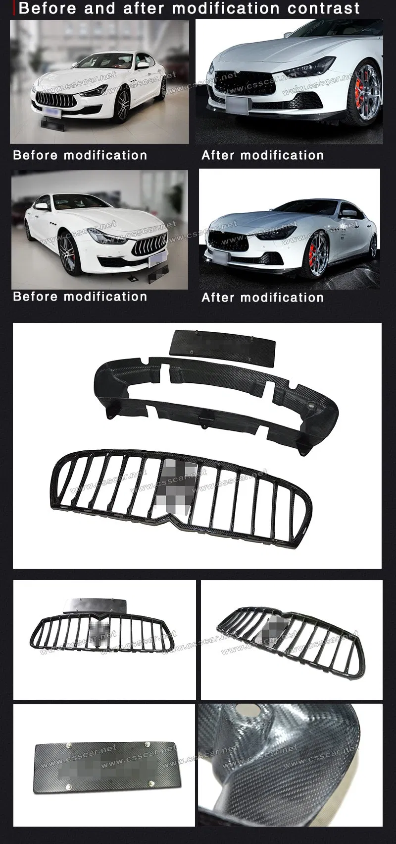 Carbon Fiber Front Bumper Grille Detail 2