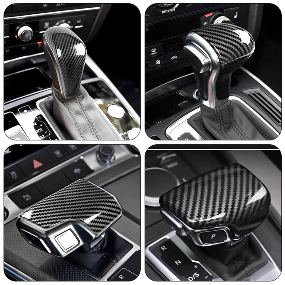 Carbon Fiber Car Gear Shift Knob Cover for Audi A3 A4 A5 A6 A7 S-line Interior Accessories