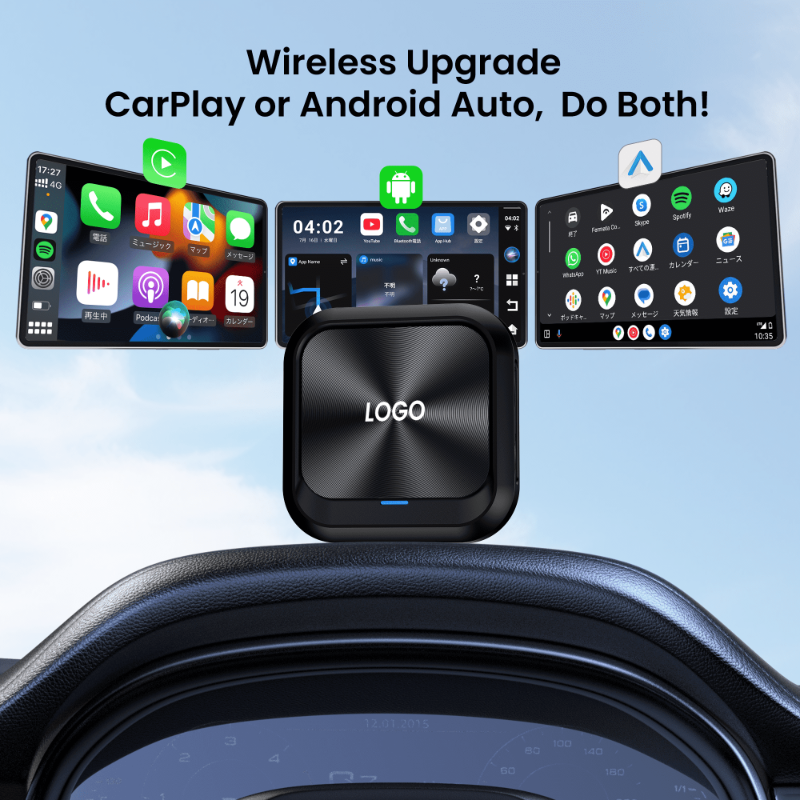 Wireless CarPlay/Android Auto Adapter With 4+64GB Netflix &amp; YouTube Support Wired Wireless Solution For Most Cars