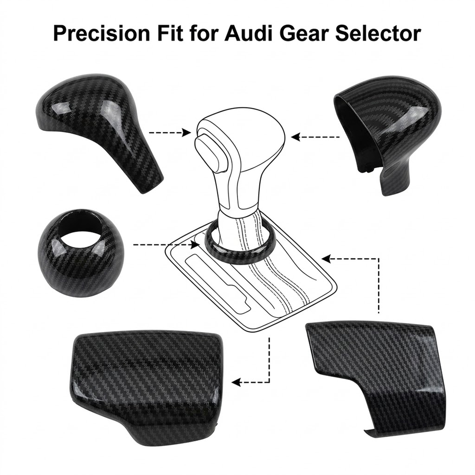 Carbon Fiber Car Gear Shift Knob Cover for Audi A3 A4 A5 A6 A7 S-line Interior Accessories