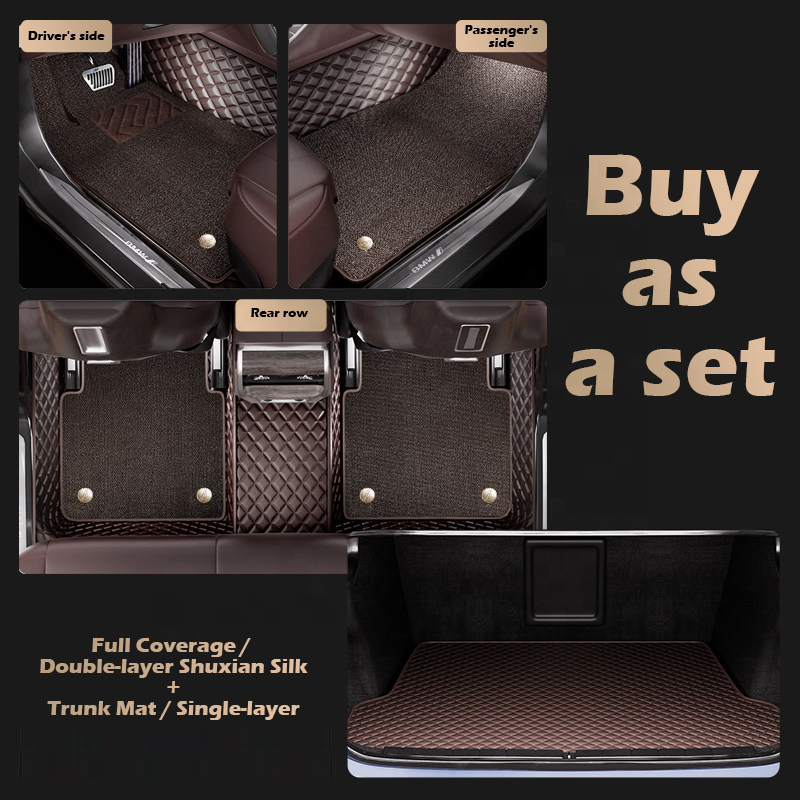Luxury Waterproof Car Floor Mats 7D Leather Full Surround Protection Non-Slip Carpet Set