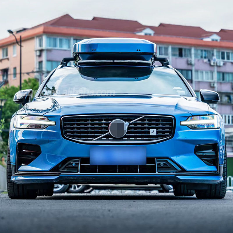 For Volvo S60 V60 Body Kit Front Cover Angle Bumper Lip Spoiler Rear Diffuser Side Skirt Black Kit