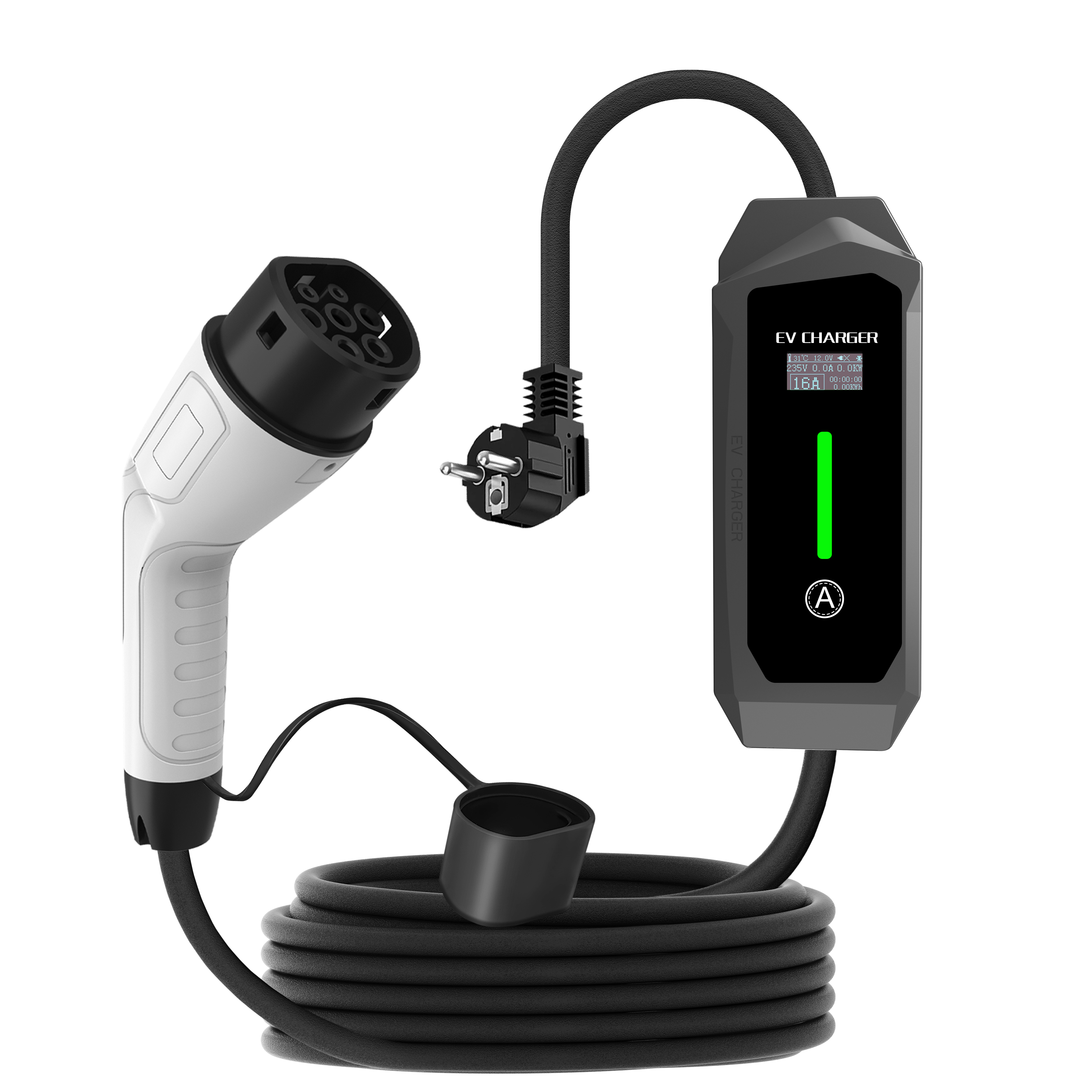 Homeuse Type 2 3.5KW 16A 7KW 32A Current Adjustable Portable EV Charger IEC 62190 Certified With Customization Power Plug