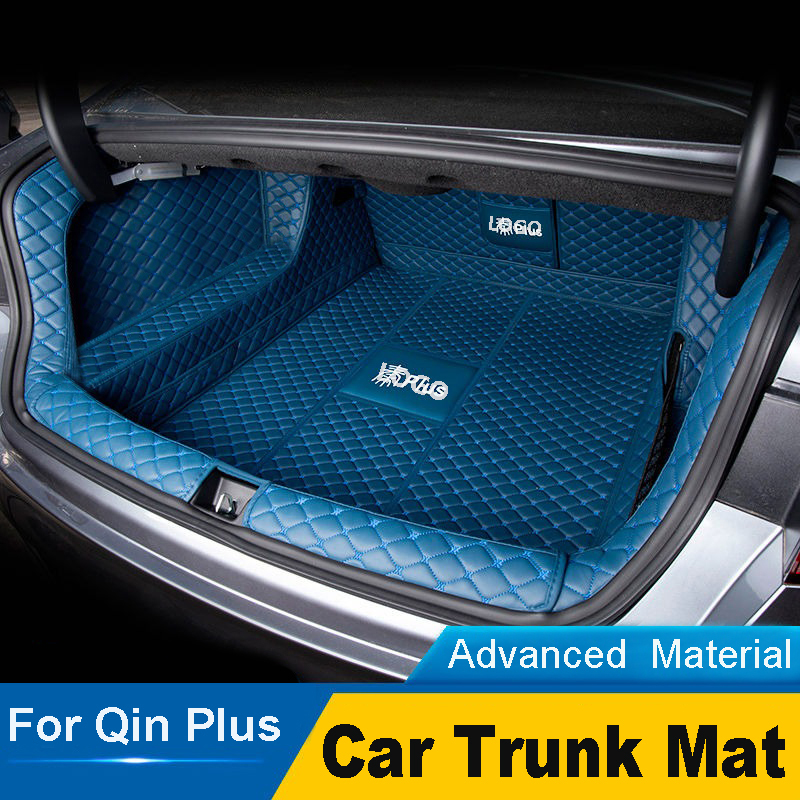 For BYD Qin Plus Car Trunk Mat Styling PU Leather Trunk Protection Mat Catpet Interior Cover Part Pad Auto Accessories