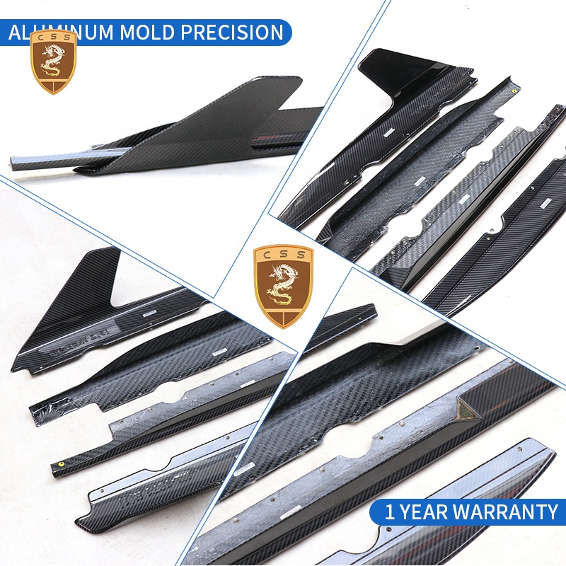Dry Carbon Fiber Side Skirts Capris Style for Audi R8 2022 2023 2024 Side Skirt Extension