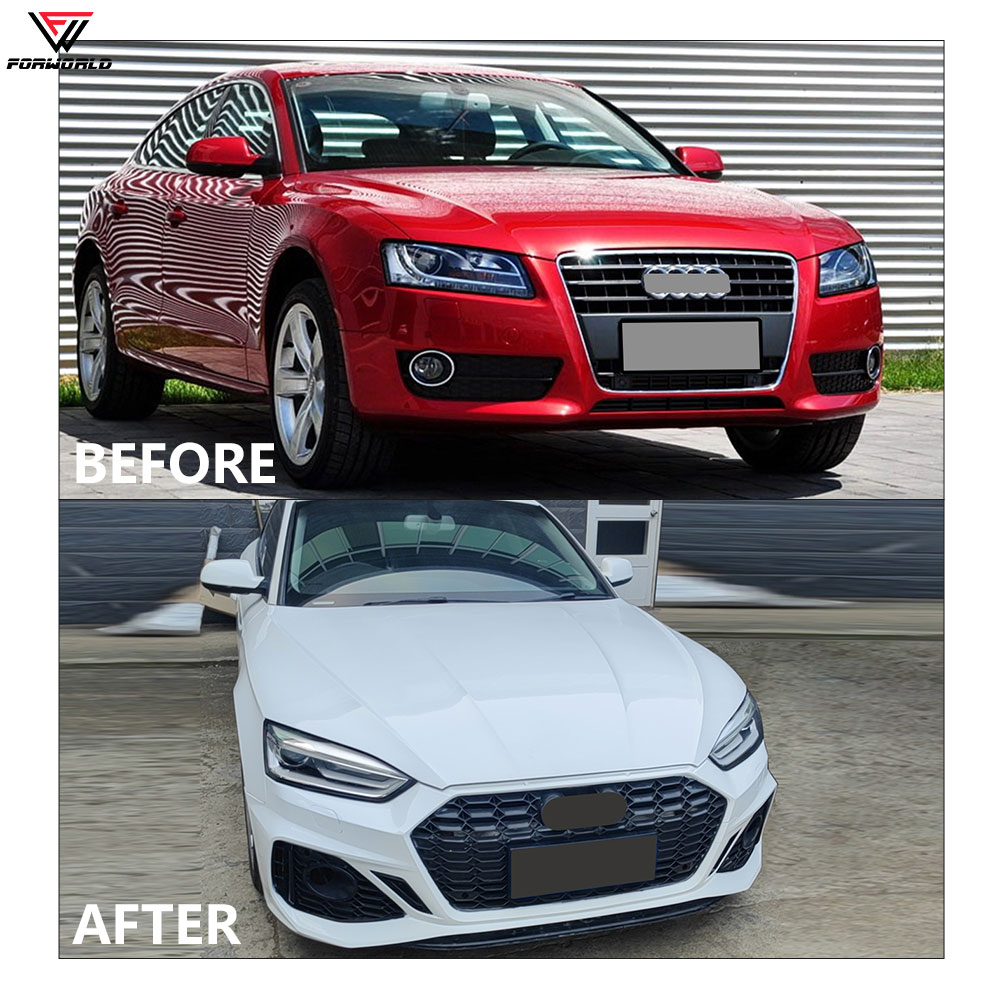 Manufacturing Source Car Accessories Front Bumper With Middle Grille Front Lip Body Kit for Audi A5 to Rs5 2008-2011 to 2021+