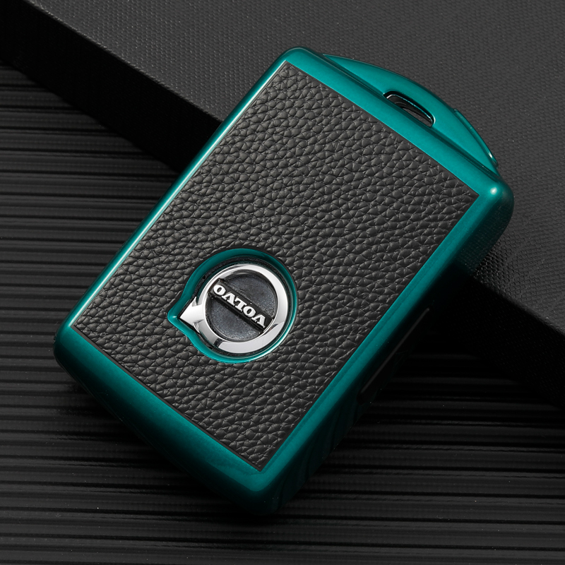 Leather Texture Soft TPU Car Key Case Cover Shell for Volvo XC40 V60 V90 XC60 XC90 S60 Key Rings Keychain Bag Accessories