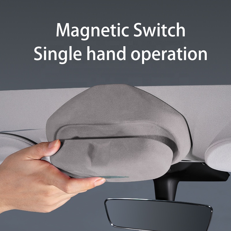 New Arrival Model 3 Y Magnetic Sunglasses Holder Visor Organizer Card Storage Box Auto Interior Accessories Wholesale for Tesla