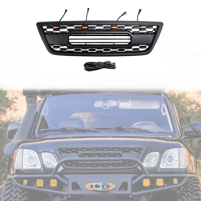 LUMA Accessories Offroad Parts 1998-2002 Matte Black ABS Plastic Car Bumper Grill Fit for 1998-2002 Lexus LX470 TRD Grille
