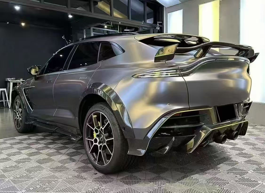 New Aston Martin DBX MSY Style Dry Carbon Fiber Spoiler Exhaust Bumper Tail Wing Car Accessory Kit