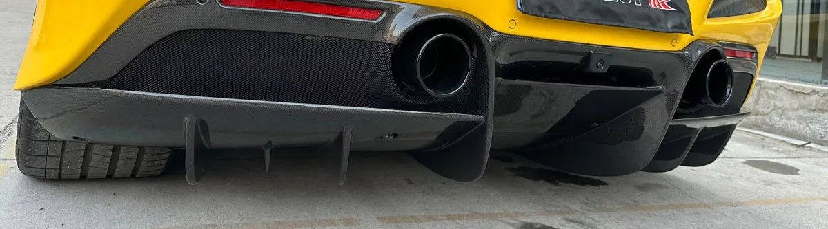 for Ferrari F8 OEM Style Car Accessories Dry Carbon Fiber Rear Bumper Spoiler Car Parts Ferrari F8 Rear Lip Bumper