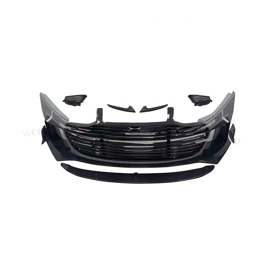 New Half Carbon Fiber M Style Body Kits Aston Martin DB11 Front Bumper Lip Grille Rear Diffuser Side Skirts Car Hood Screw-On