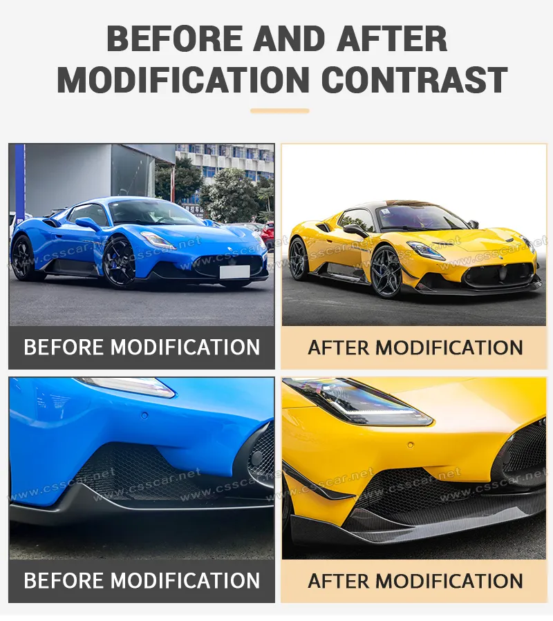 Od Style Dry Carbon Front Lip for Maserati Mc20 2020+ Front Bumper Lip Spoiler Splitter