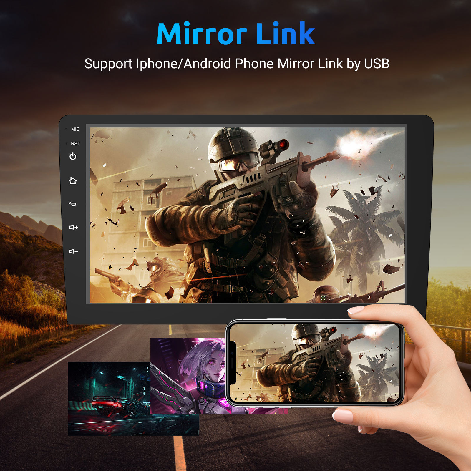 7/9/10/11.5/13.1 Inch 2 Din Car Stereo Android Car Radio Android Auto Carplay Audio DVD Player Navigation GPS For All Car