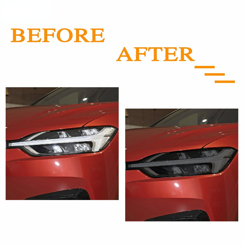 2Pcs Car Headlight Protective Tint Film Smoke Black TPU Front Light Sticker for Volvo S60 S90 V60 V90 XC60 XC90 Accessories