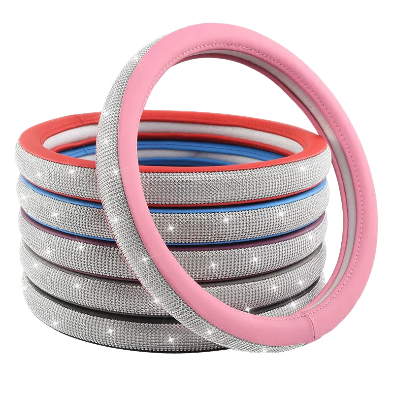 Reliable Crafted Leather Car Steering Wheel Cover Pressure Relief Car Steering Wheel Cover for Automobile Accessories