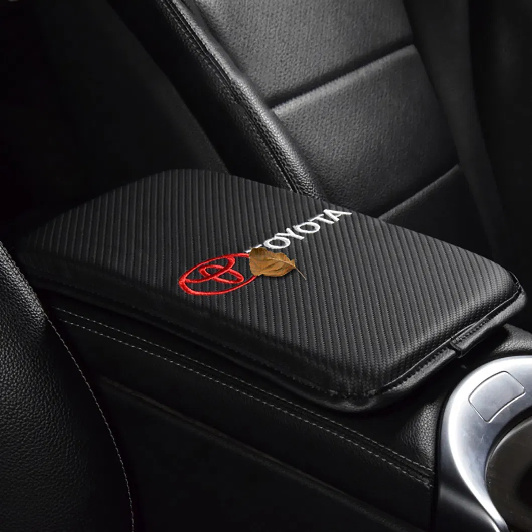 Car Center Console Pad, Universal Waterproof Car Armrest Seat Box Cover, Car Interior Accessories, Carbon Fiber Auto Armrest Cover Protector for Most Vehicle