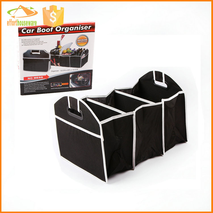 Multi-Use Luxury SUV Drive Trunk Organizer with 4-7 Compartments for Car Folders Bags Tools &amp; Food Storage Garage Shelves