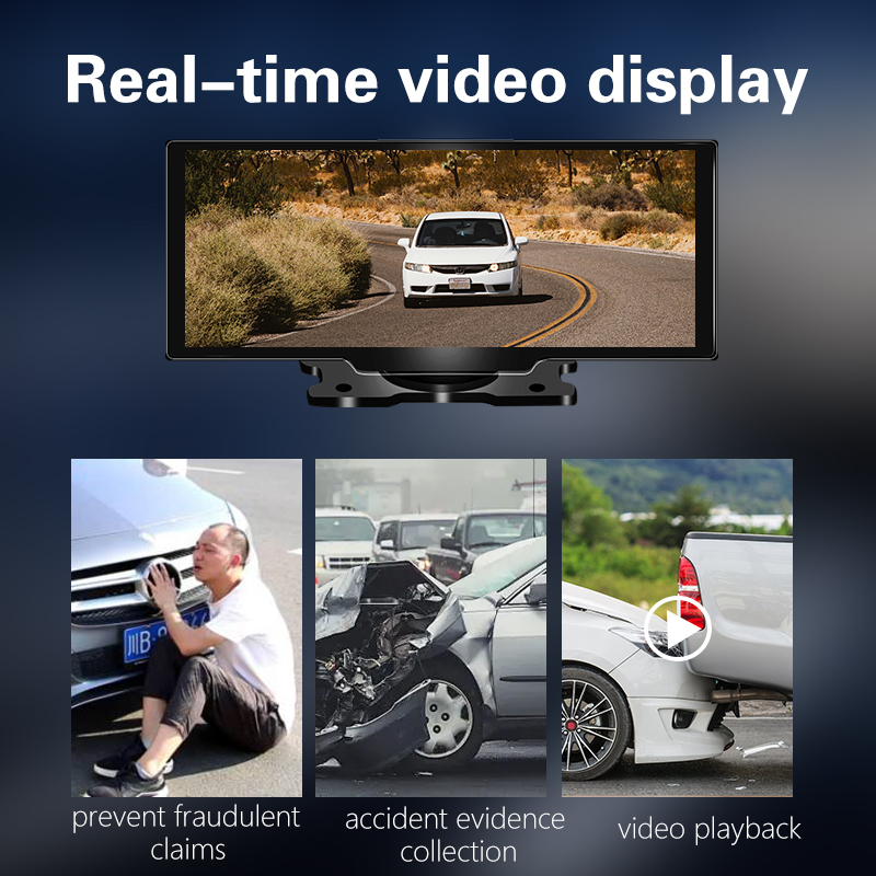 CCENTEN 10.26inch Carplay 1080p Camera Touchscreen Android Auto Car Rearview Driving DVR Mobile Connectivity Carplay Monitor