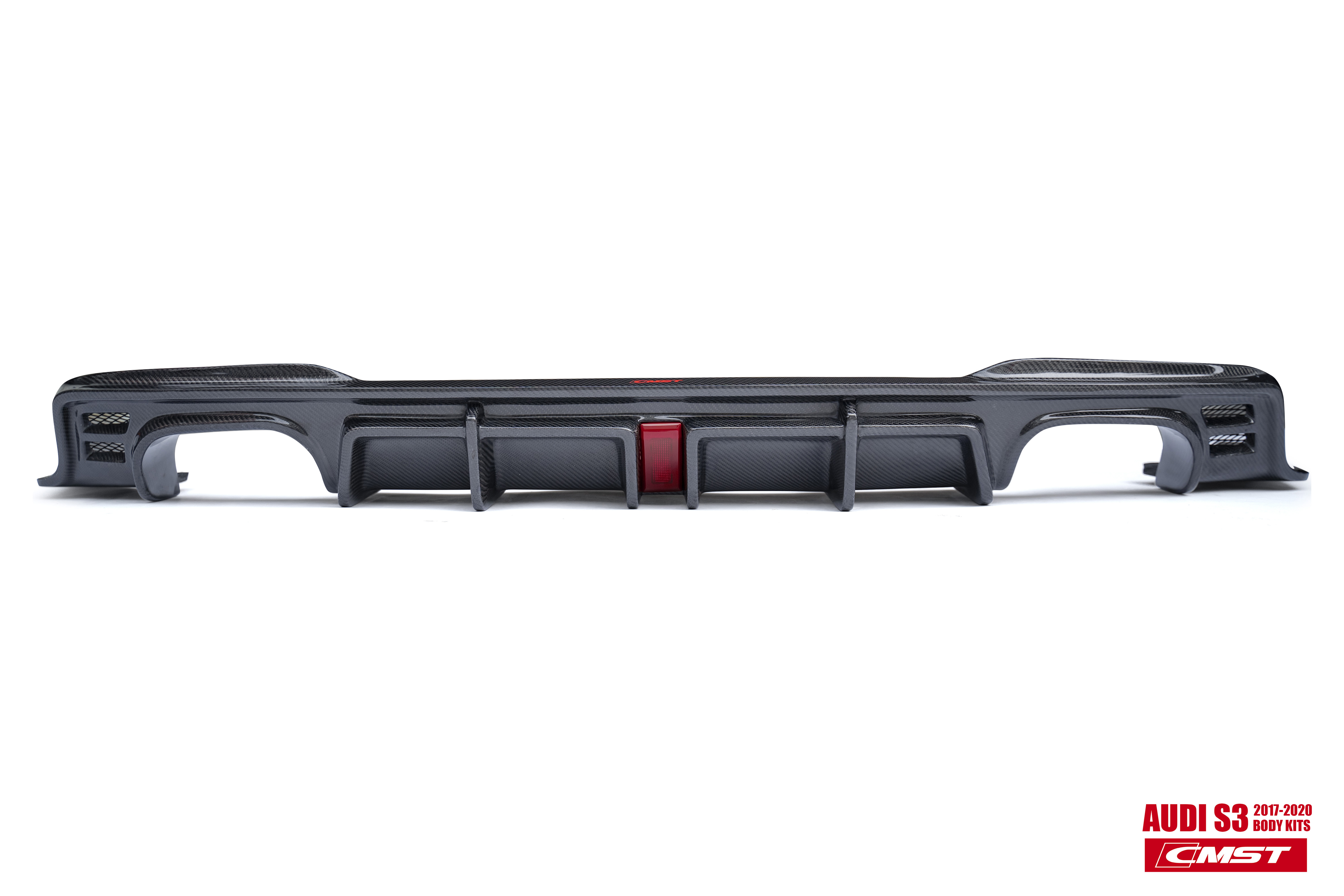 For Audi A3 S3 8V.5 2017-2019 Rear Bumper Lip Diffuser Carbon Fiber Car Body Kits Auto Parts Modification Accessories CMST Style